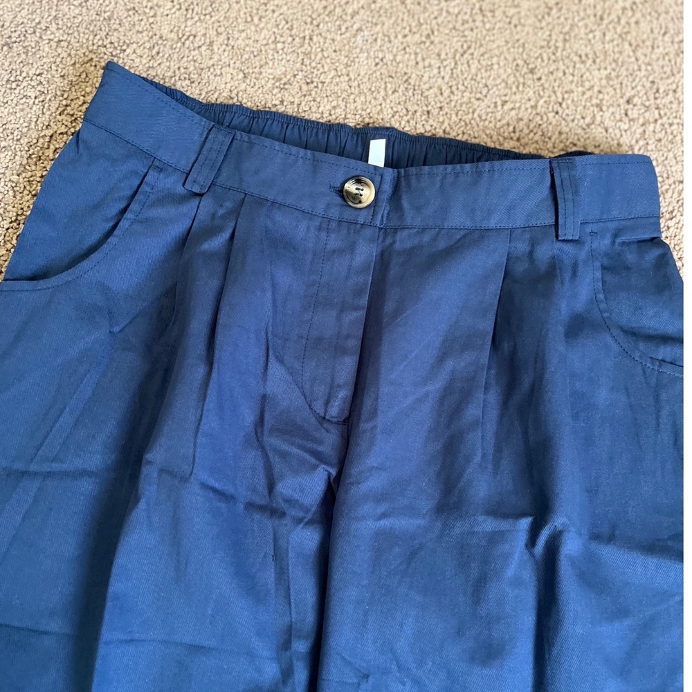 Halara Navy Blue High Waisted Pleated Jogger Pants Size M NWT - Picture 3 of 9
